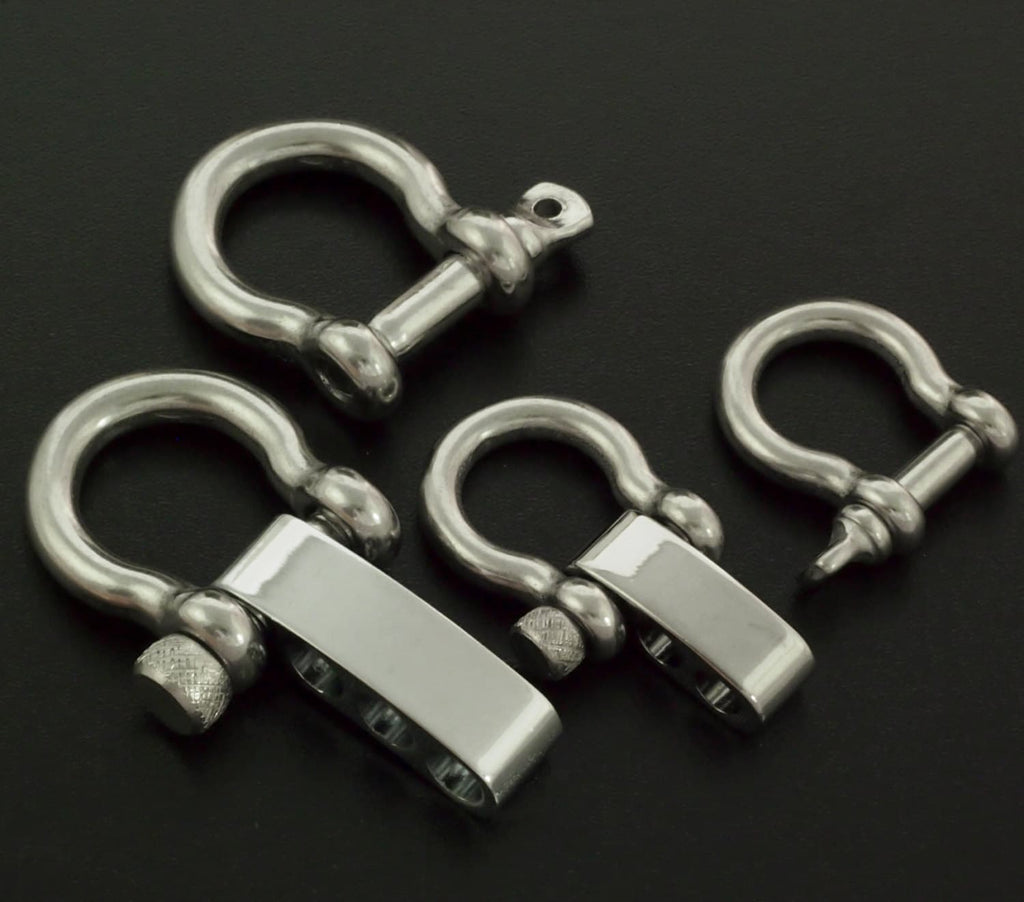 1 Stainless Steel Shackle Clasp - 2 Sizes; 25mm X 20mm and 30mm X 24mm - Adjustable Option - 100% Guarantee