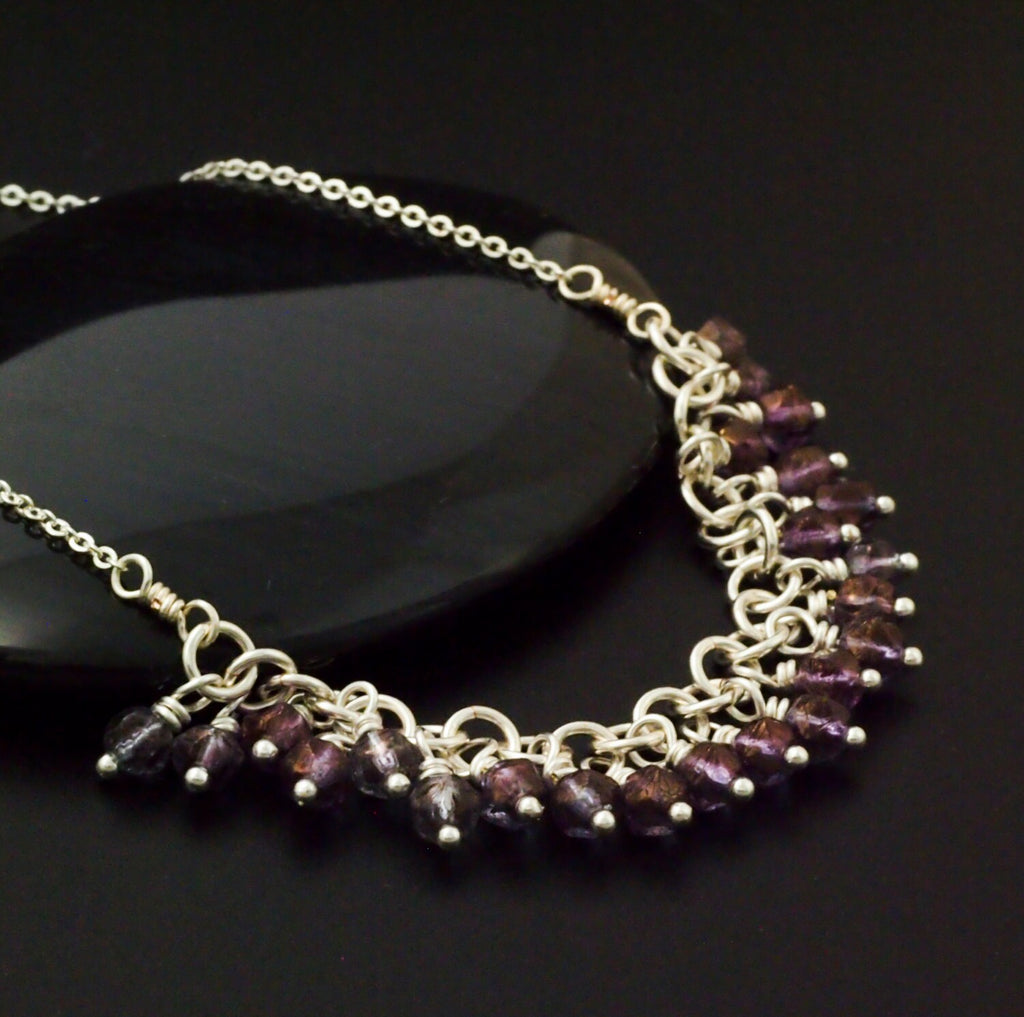 4 Grams - 4mm Czech Luster Iris Amethyst English Cut Round Beads - 100% Guarantee