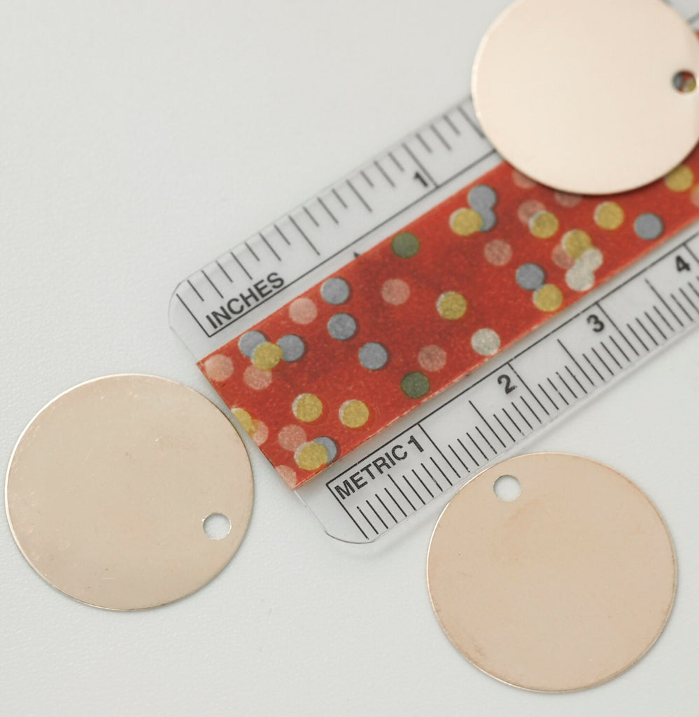 Clearance Sale - 10 Rose Gold Plated Drops Discs Blanks - 22mm - Easy to Stamp - 100% Guarantee