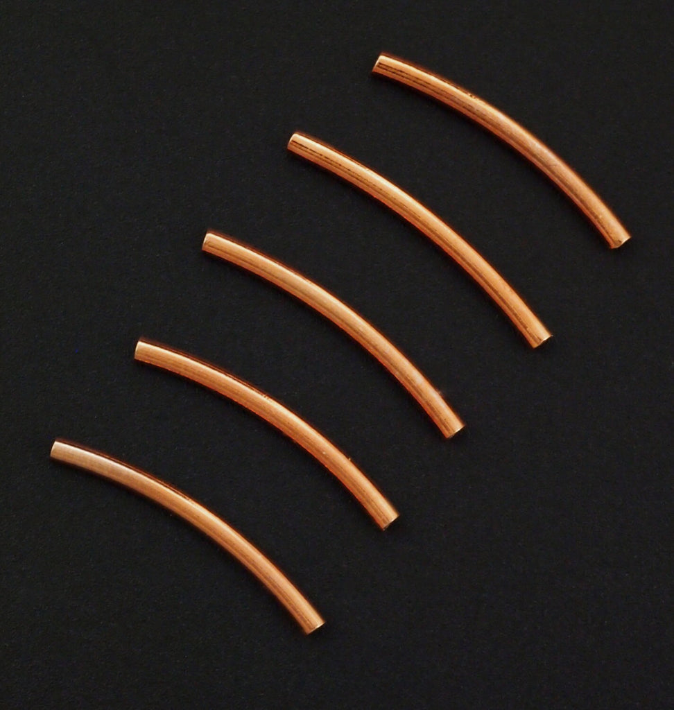 10 Copper Tube Beads - 24mm X 2mm