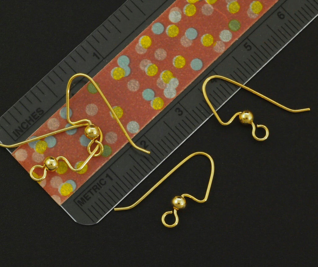 8 Pairs Economical Perfect Balance Ear Wires with Beads in Gold Plate or Silver Plate