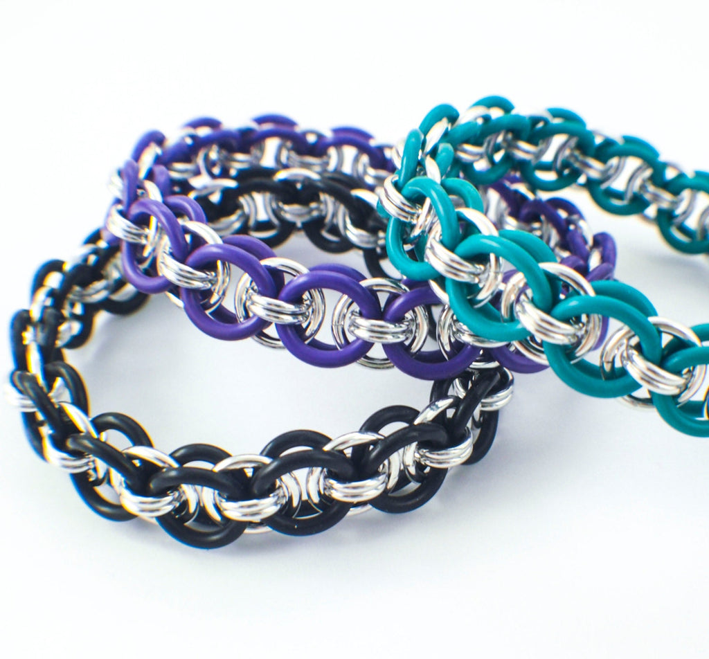 Version I Stretchy Parallel Chain or Helm Weave Chainmaille Bracelet Tutorial - Expert PDF