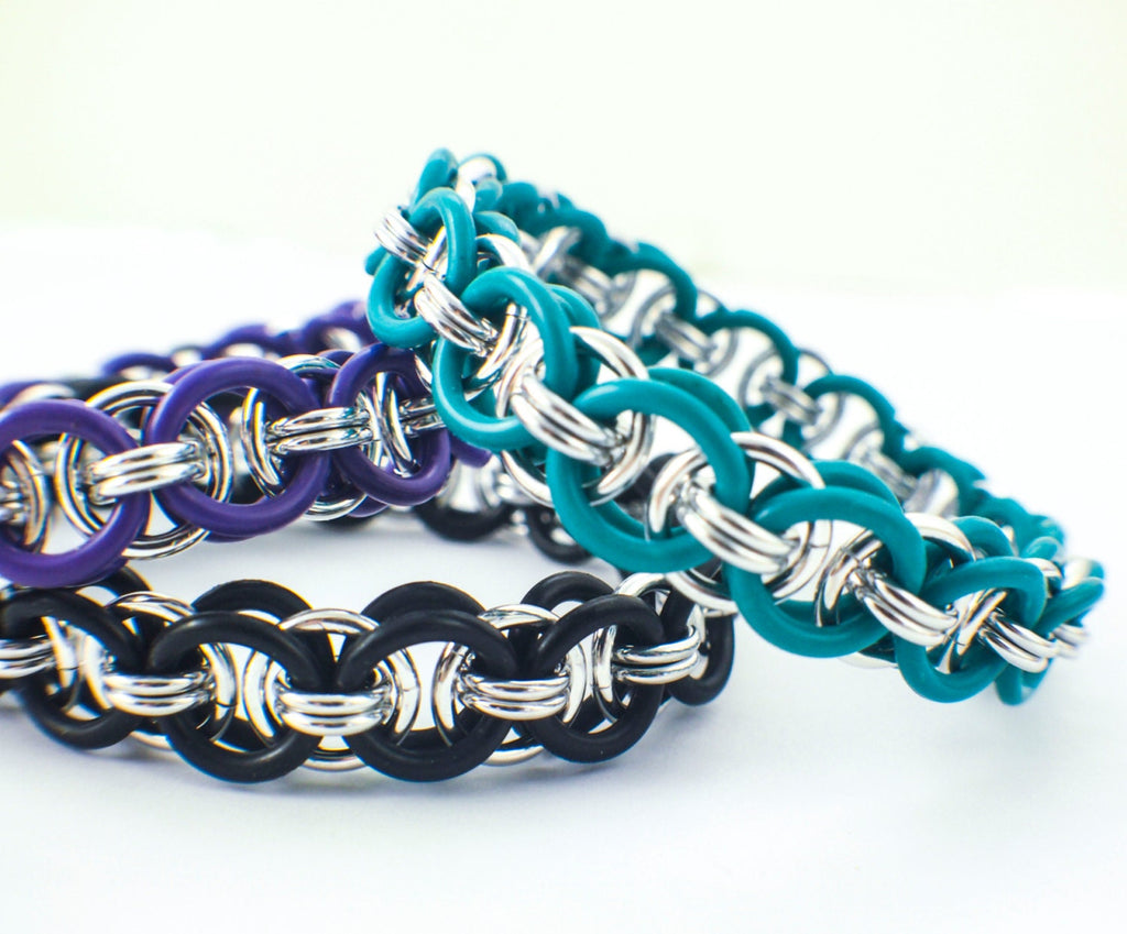 Version I Stretchy Parallel Chain or Helm Weave Chainmaille Bracelet Tutorial - Expert PDF