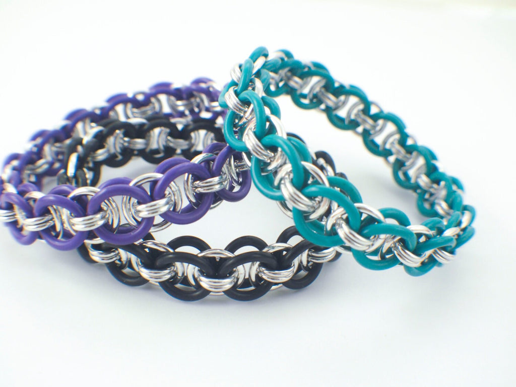 Stretchy Parallel Chain or Helm Weave Chainmaille Bracelet Kit Bracelet