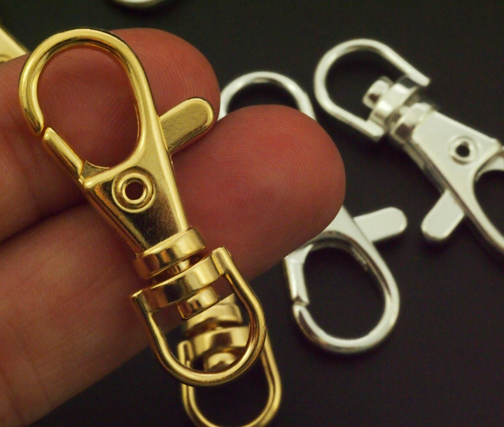 4 Extra Large Swivel Lobster Clasps - 31mm X 13mm - Silver Plated or Gold Plated - 100% Guarantee