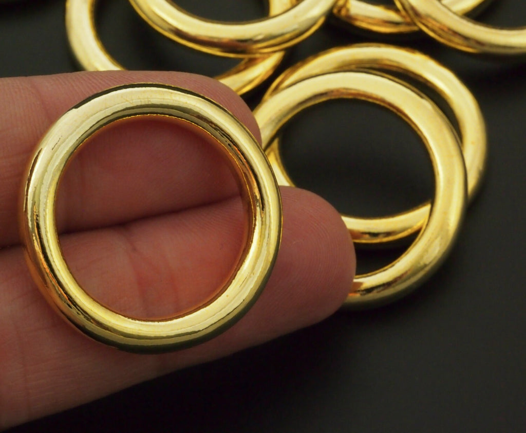 Clearance Sale 1 Rich Low Brass Soldered Closed Jump Ring in 3 Sizes - 6 gauge and 12 gauge