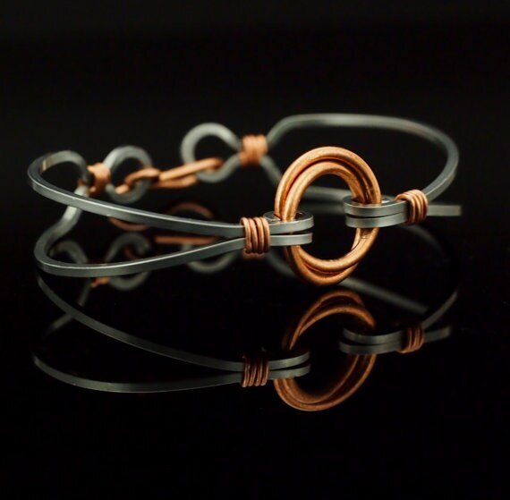 Stainless Steel and Copper Focal Bangle Tutorial