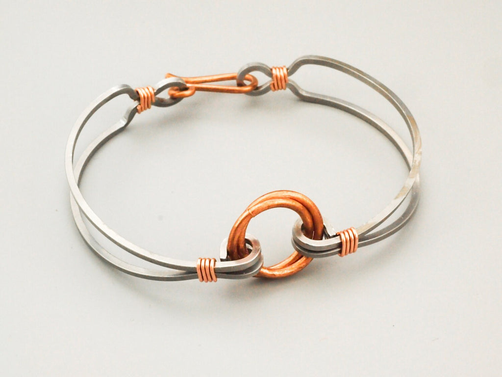 Stainless Steel and Copper Focal Bangle Tutorial