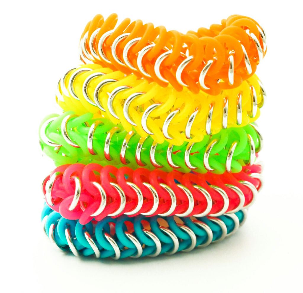 European 4 in 1 Bracelet Kit - Custom Rubber Chainmaille - Economical, Fun and Easy in Neon and More
