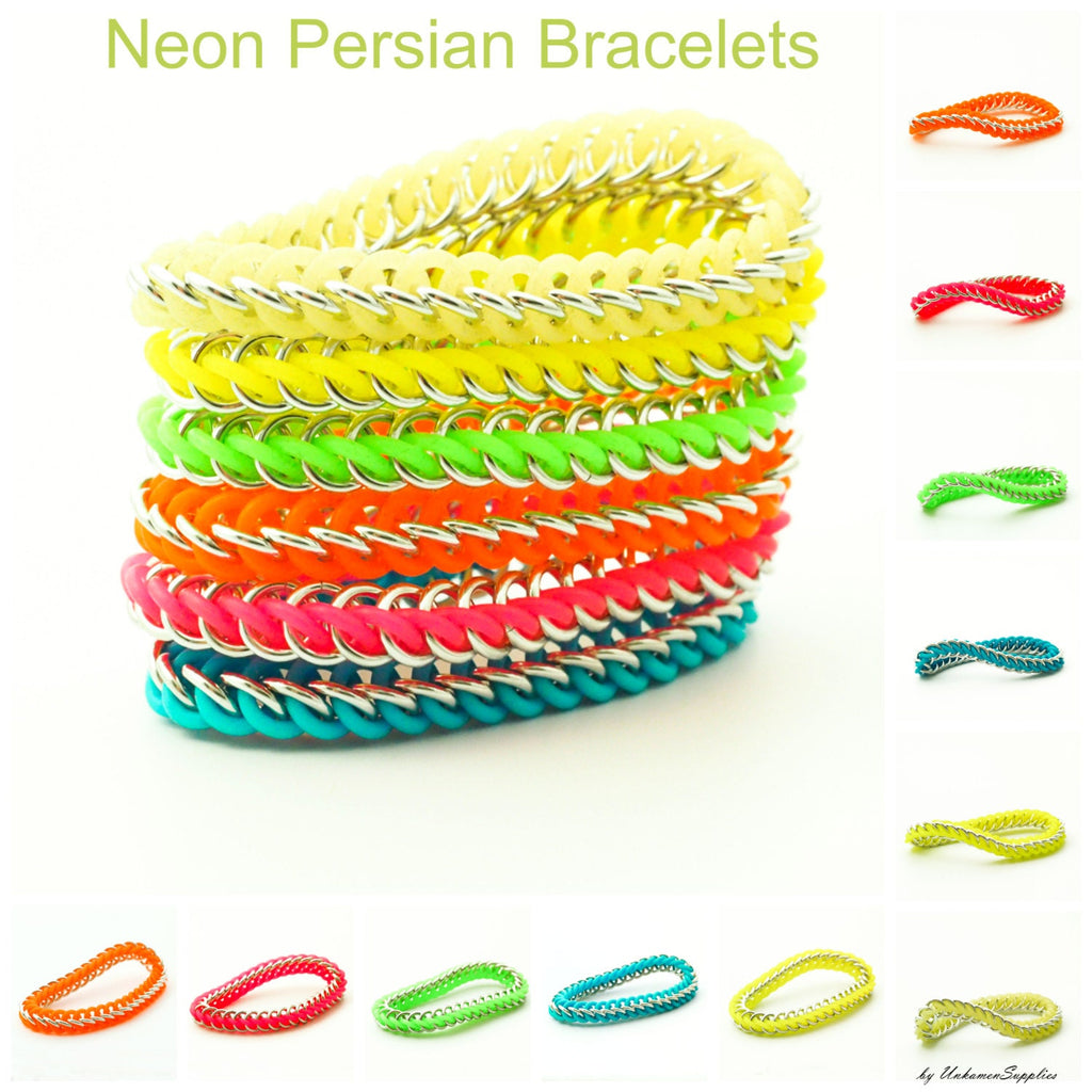 Stretch Persian Bracelet Kit - Custom Rubber Chainmaille - Economical, Fun and Easy