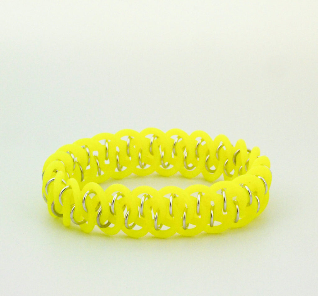 Neon Dragon Scale Bracelet Kit - Custom Rubber Chainmaille - Economical, Fun and Easy