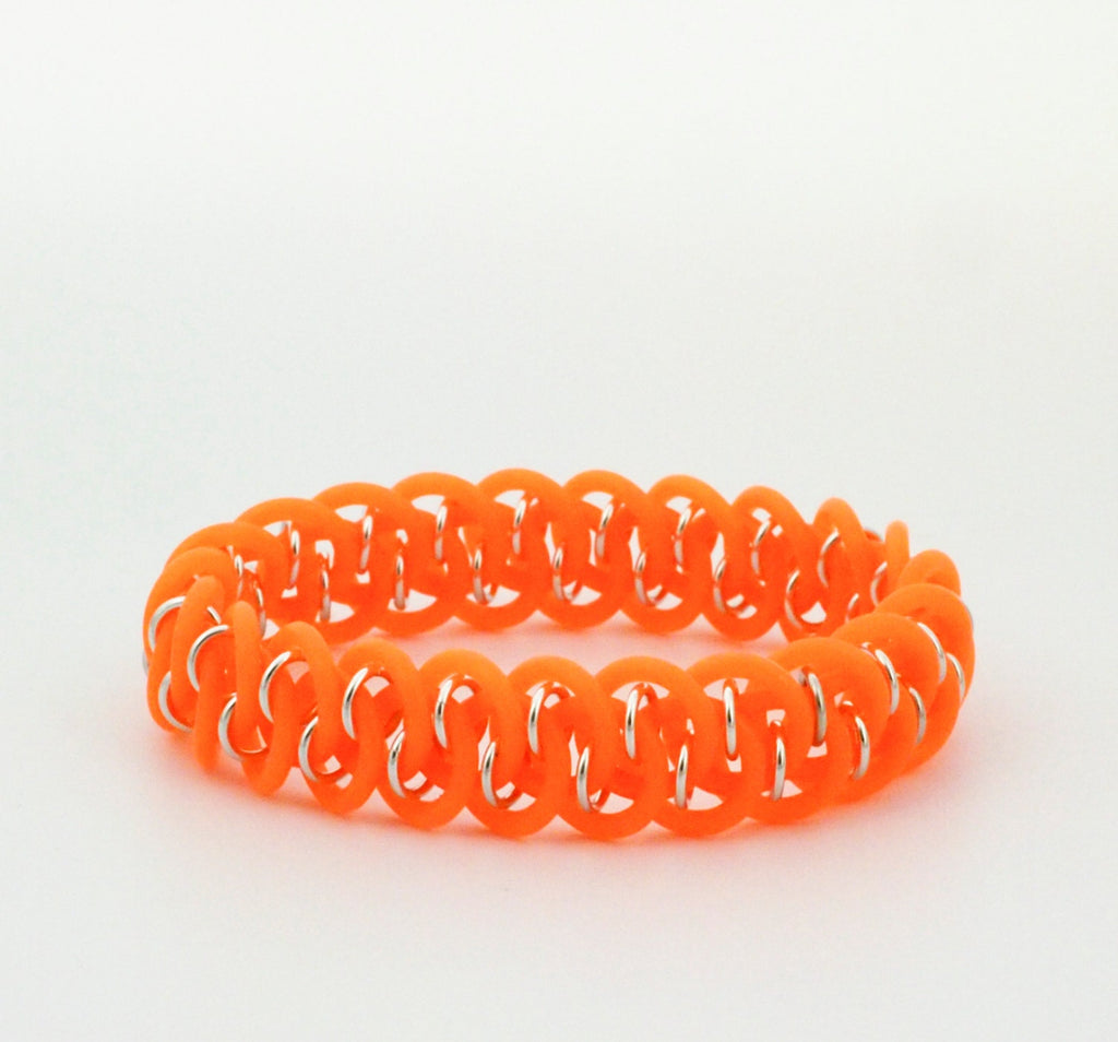 Neon Dragon Scale Bracelet Kit - Custom Rubber Chainmaille - Economical, Fun and Easy