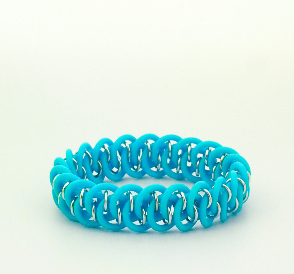 Neon Dragon Scale Bracelet Tutorial - Easy Beginner Chainmaille