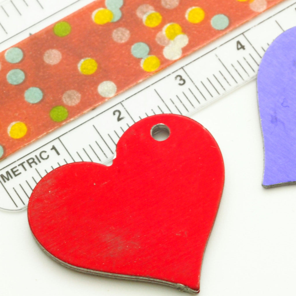 25 Heart Shaped Economical Aluminum Stamping Blanks - 25mm - 10 Anodized Finishes Available - 100% Guarantee