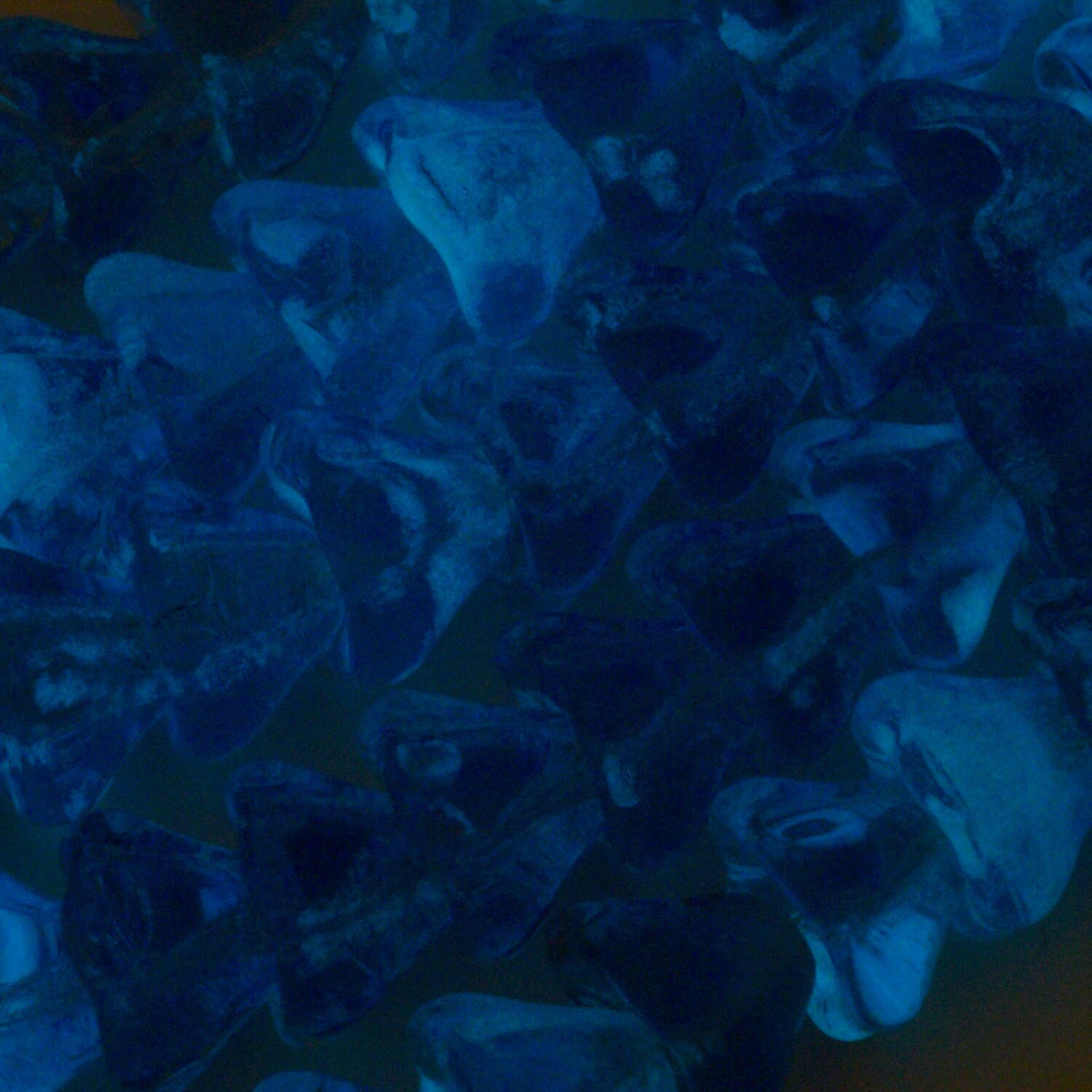 15 Glow in the Dark Sapphire Blue Bell Flowers Czech Beads - 8mm x 6mm 100% Guarantee