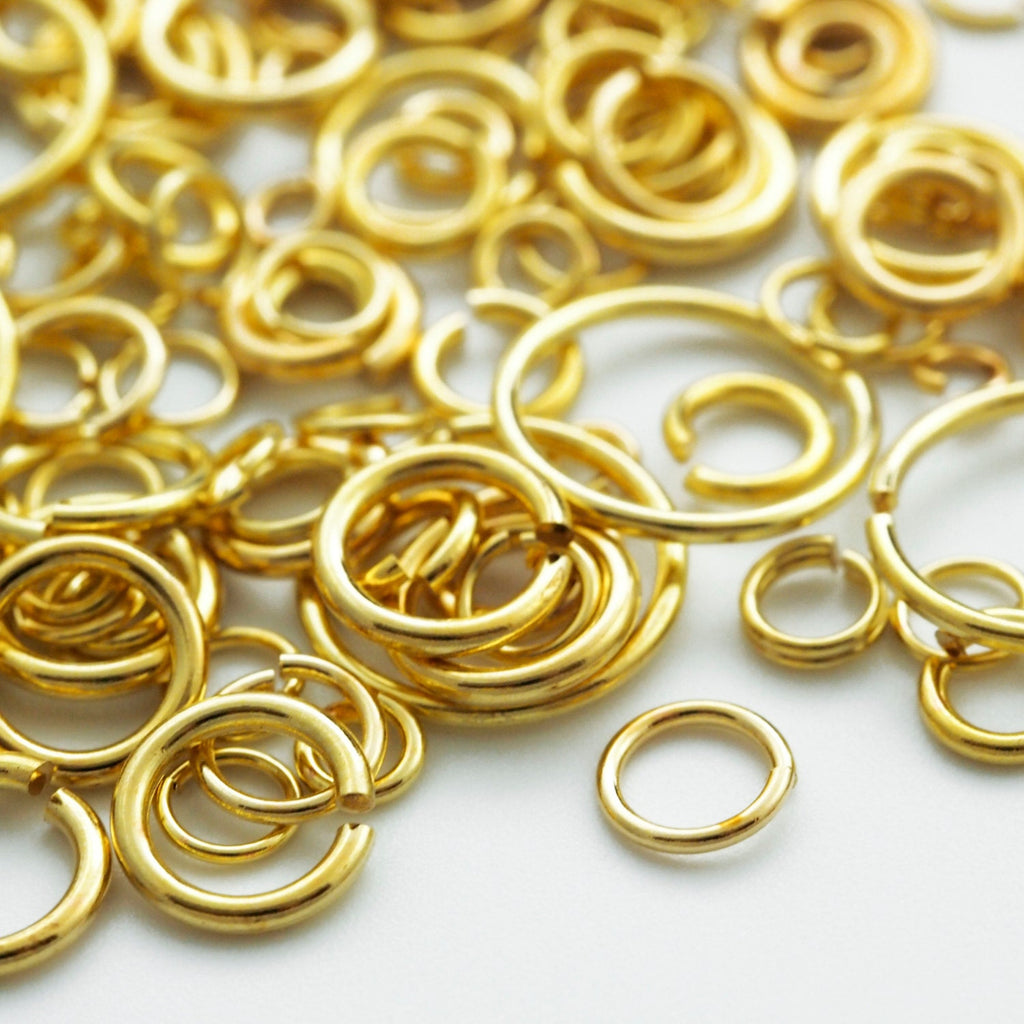 100 Economical Gold Plated Jump Rings - Special Purchase in 17, 18, 20, 21, 22, 24 gauge - 100% Guarantee