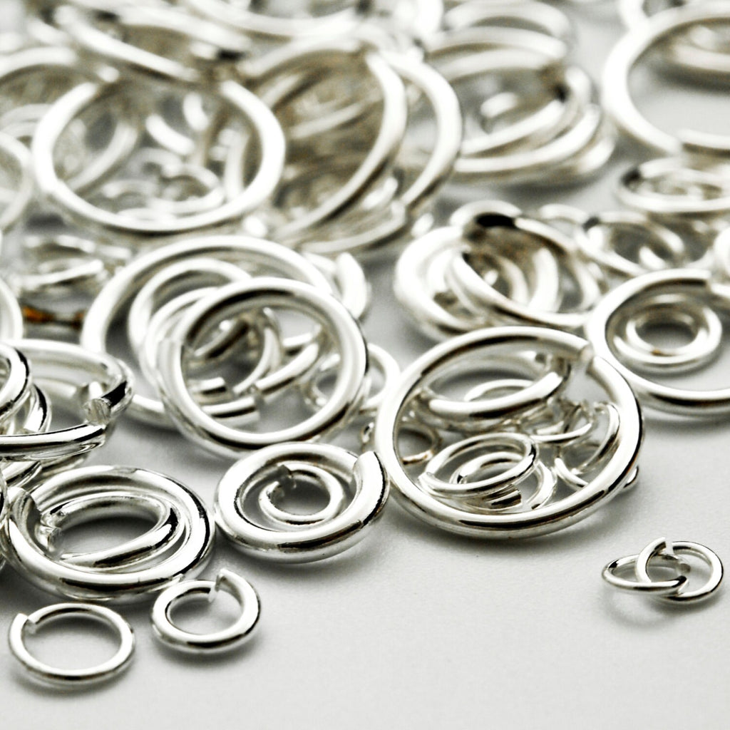 100 Economical Silver Plate Jump Rings - Special Purchase in 17, 18, 20, 21, 22, 24 gauge - 100% Guarantee