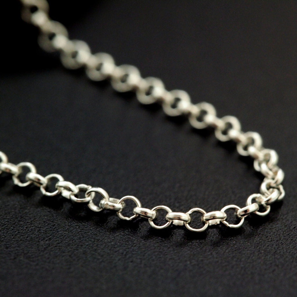 Sterling Silver Rolo Chain - 1.65mm in Shiny, Antique or Black - Custom Finished Lengths or By The Foot - Made in the USA