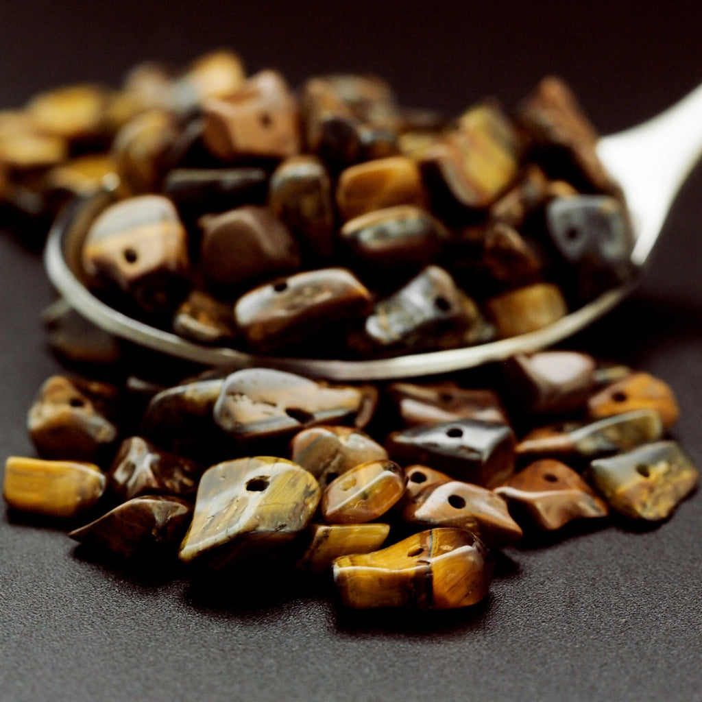 100 - Tigereye Chip Beads - 24 Grams - 100% Guaranteed Satisfaction