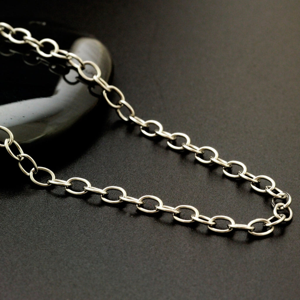 3.3mm Stainless Steel Cable Chain - By the Foot or Finished - Made in the USA - 100% Guarantee