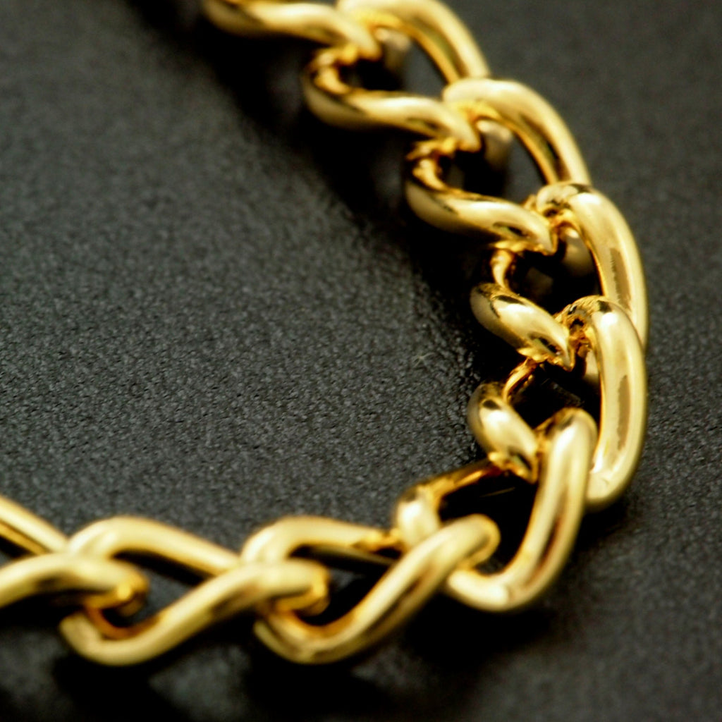 3.4mm Gold Plated Curb Chain - By The Foot or Finished -  Made in the USA