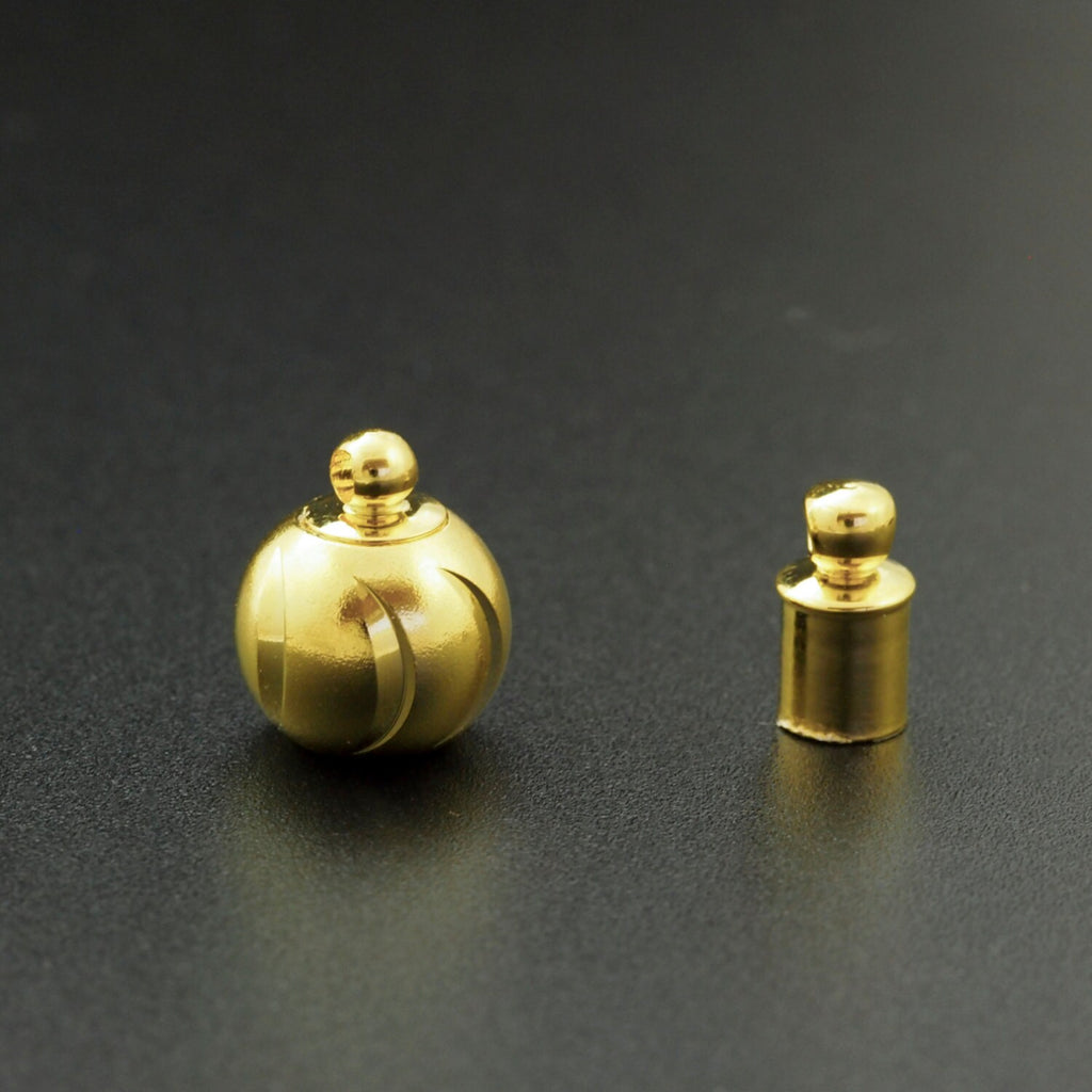 Clearance Sale 1 Magnetic EggShell Ball Clasp - 12mm X 6mm - Silver Plated or Gold Plated - 100% Guarantee