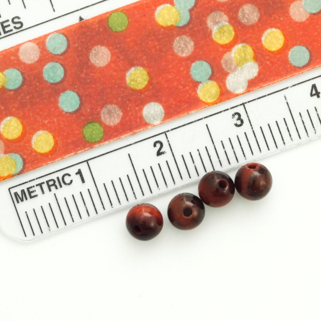 15 - 4mm Round Red Tigereye Beads Grade A - 100% Guaranteed Satisfaction