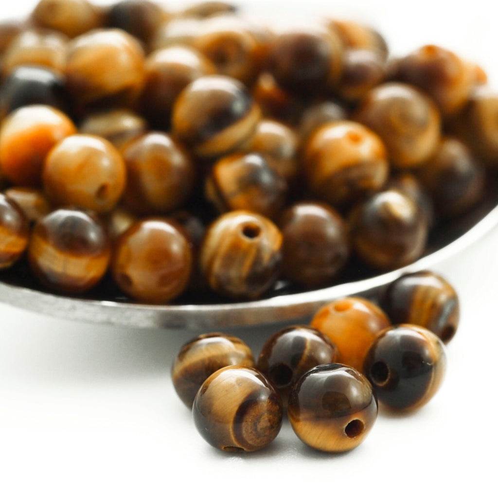 15 - Grade A 4mm Round Tigereye Beads - 100% Guaranteed Satisfaction