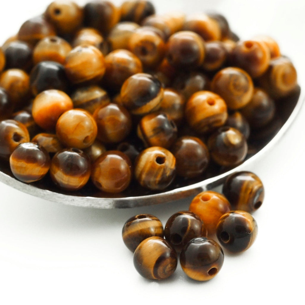 15 - Grade A 4mm Round Tigereye Beads - 100% Guaranteed Satisfaction