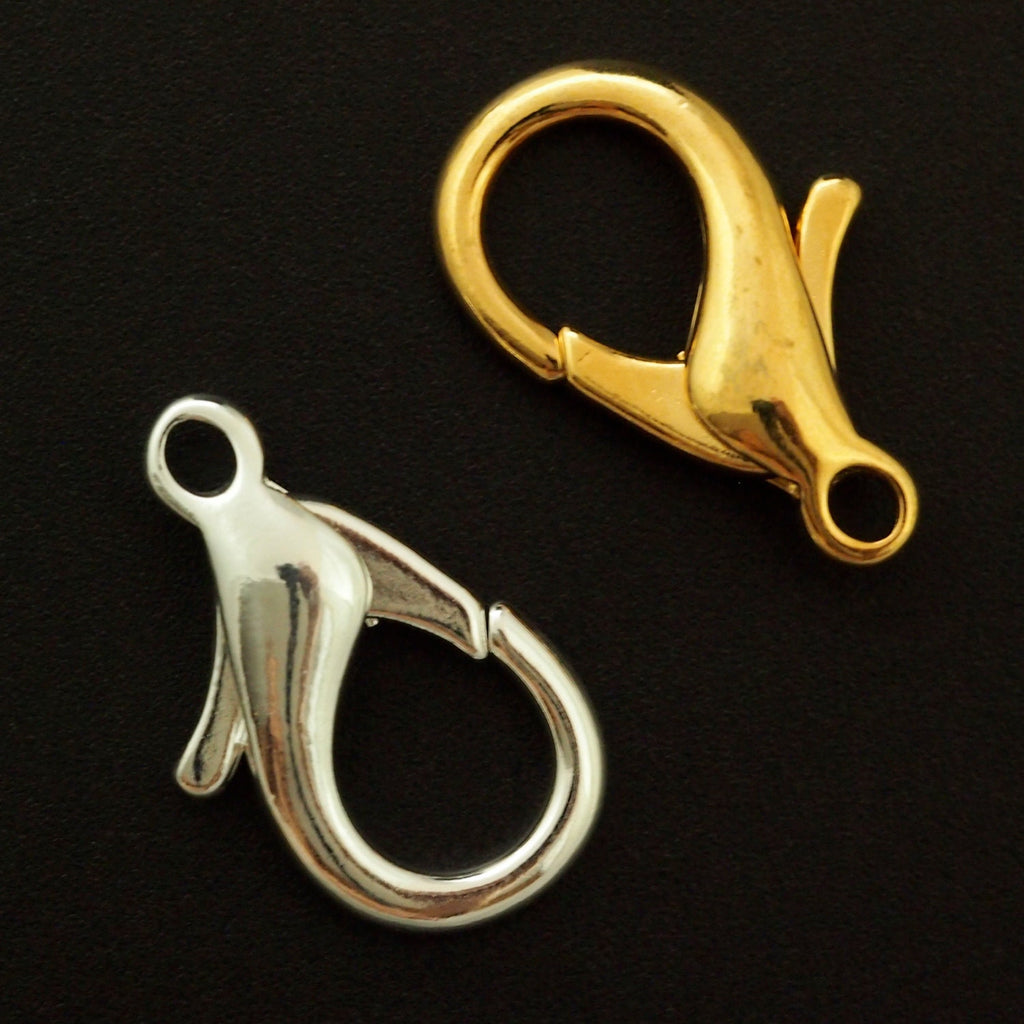 4 - 21mm X 11mm Silver or Gold Plated Brass Lobster Clasps - 100% Guarantee
