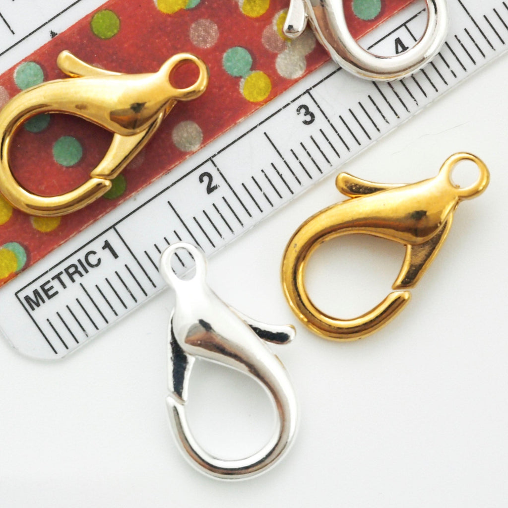 4 - 21mm X 11mm Silver or Gold Plated Brass Lobster Clasps - 100% Guarantee