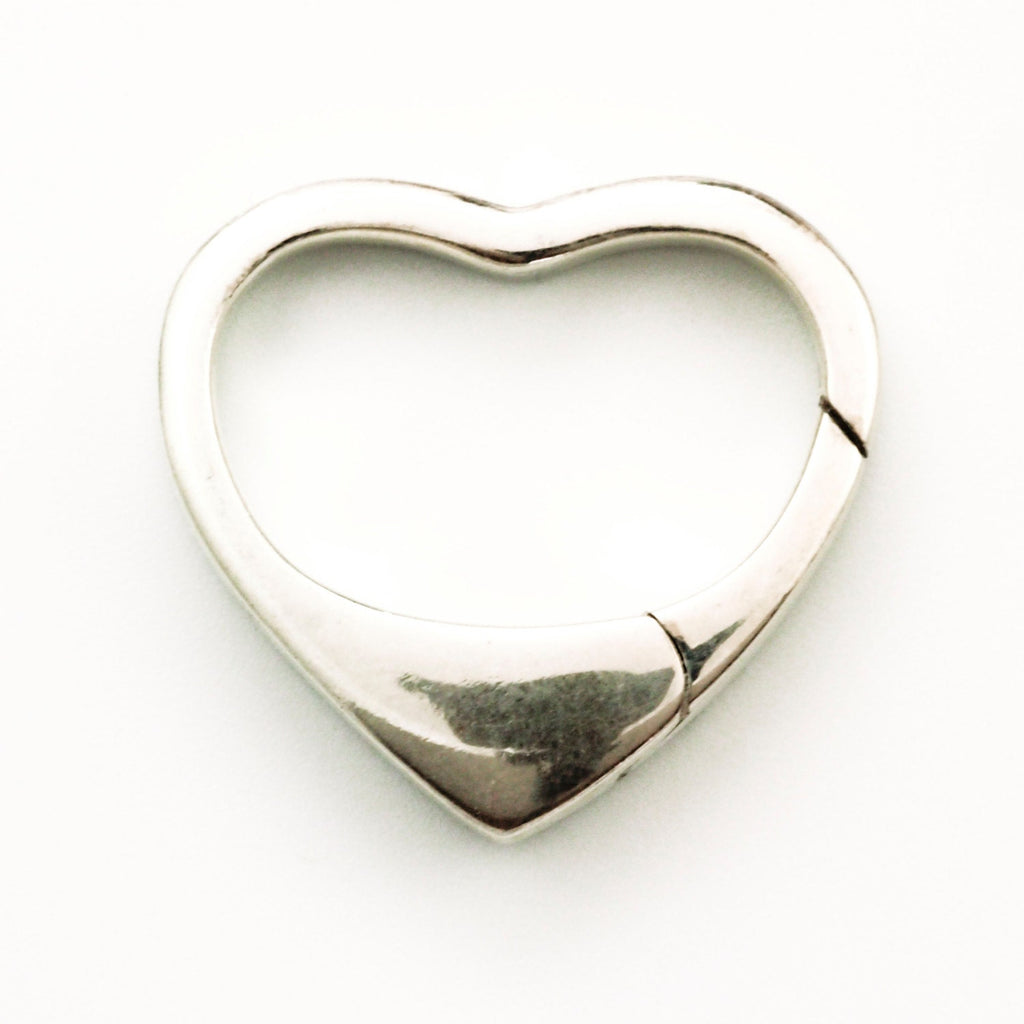 1 Sterling Silver Heart Lobster Clasp - Triggerless - 25mm X 23mm - Shiny or Antique - Best Commercially Made - 100% Guarantee
