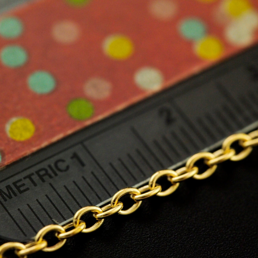Solid Brass 2.6mm Oval Cable Chain - By the Foot or Finished with a Gold Plate Lobster Clasp  - Made in the USA