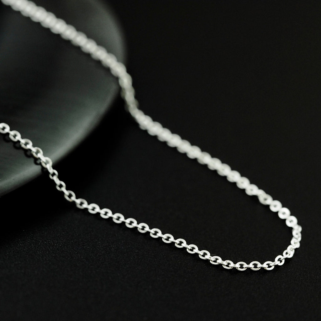 Sterling Silver 1.1mm Flat Cable Chain - Finished  or By the Foot -  Made in the USA