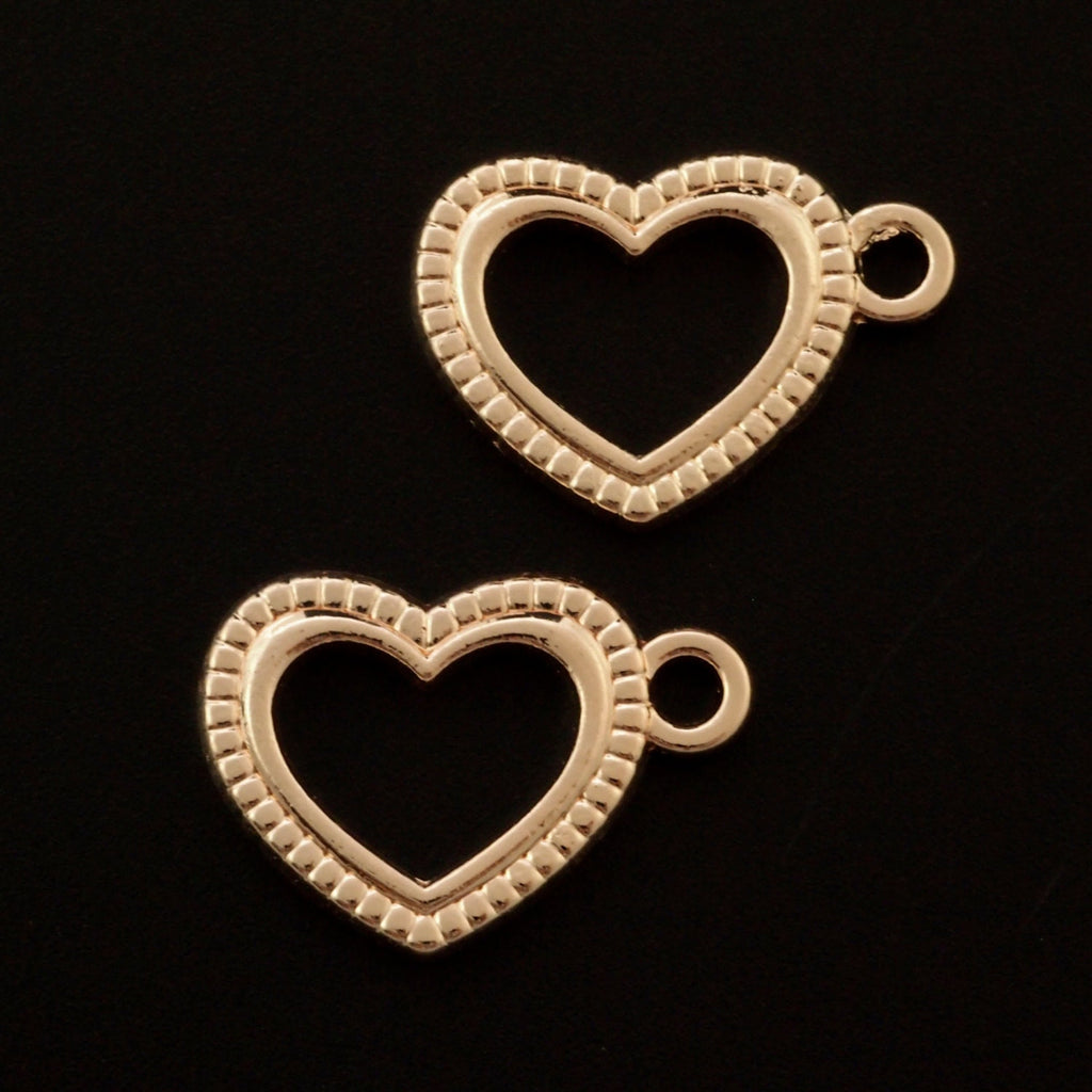 Clearance Sale 10 Rose Gold Plated Falling Heart Charms - 20.6mm X 14.6mm - 100% Guarantee