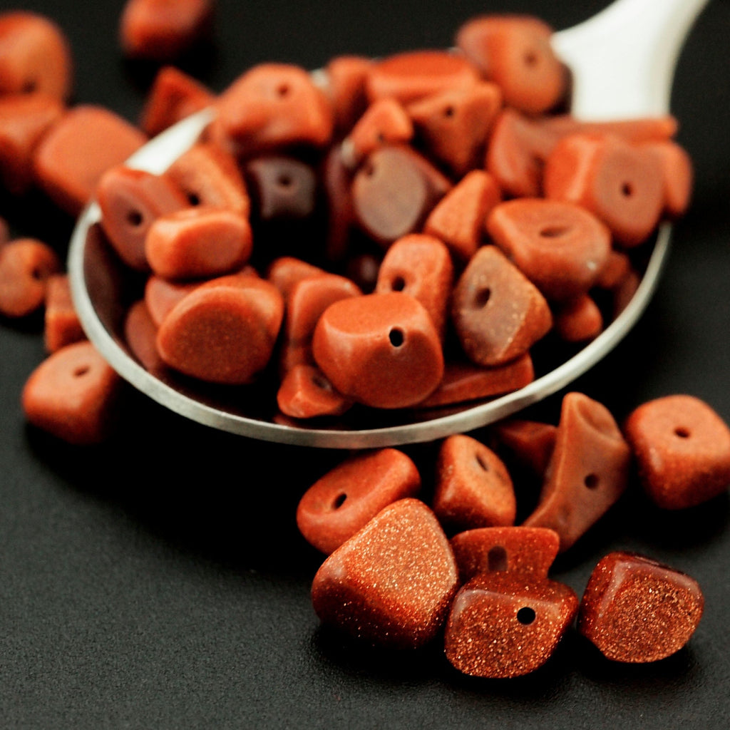 100 - Goldstone Chip Beads - 24 Grams - 100% Guaranteed Satisfaction