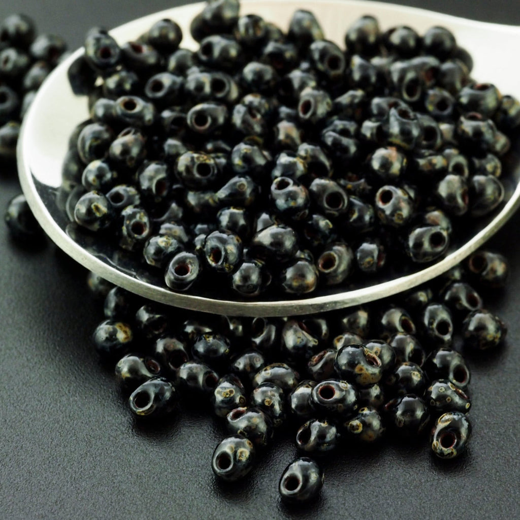 Black Picasso Miyuki Fringe Seed Beads - 12, 24 or 48 grams - 100% Guarantee