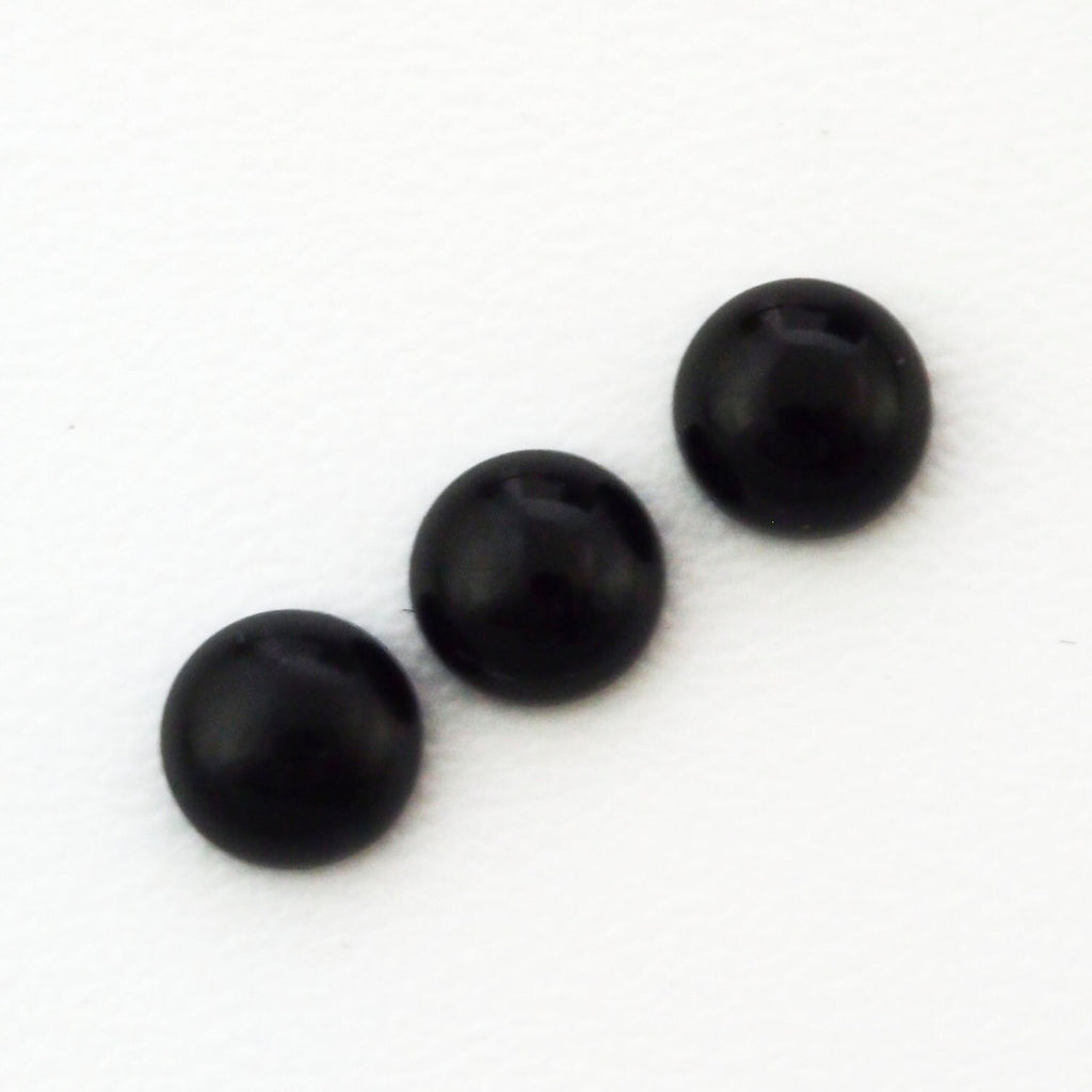 Black Onyx Round Calibrated Cabochon Stones - 3mm, 4mm, 5mm, 6mm, 8mm, 10mm, 12mm, and 16mm