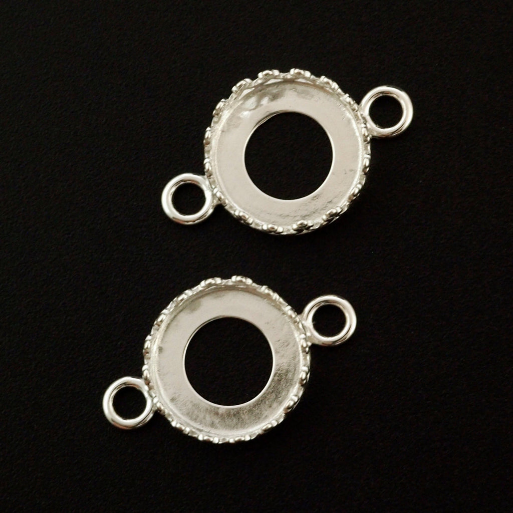 Clearance Sale 1 Sterling Silver Round Bezel Link - 8mm, 10mm, 12mm