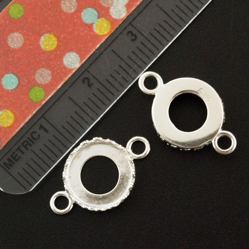 Clearance Sale 1 Sterling Silver Round Bezel Link - 8mm, 10mm, 12mm