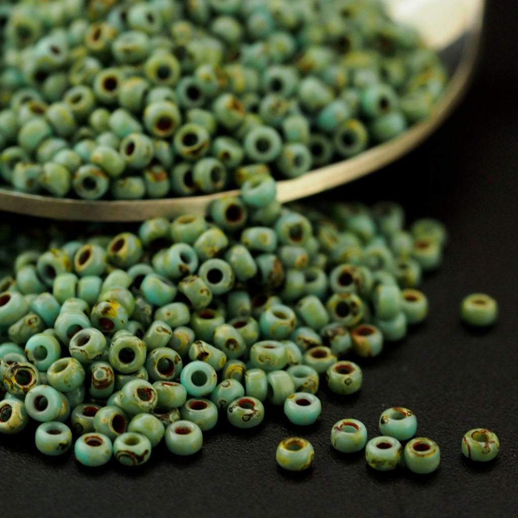 Turquoise Blue Picasso Miyuki Seed Beads - 11/0 - 100% Guarantee