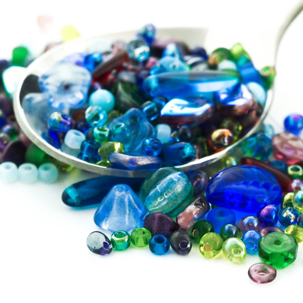 Gem Tones Bead Mix - A Soup of Japanese Seed Beads and Czech Pressed Glass Beads
