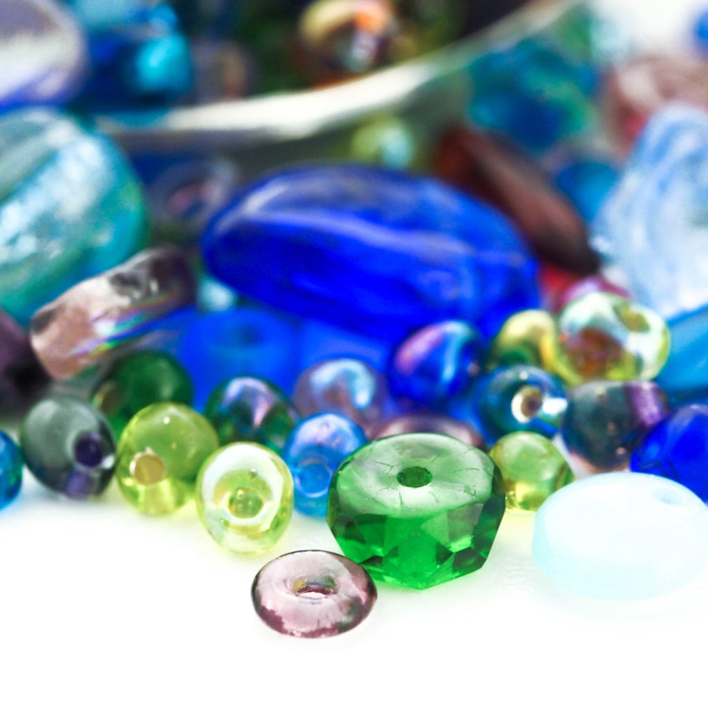 Gem Tones Bead Mix - A Soup of Japanese Seed Beads and Czech Pressed Glass Beads