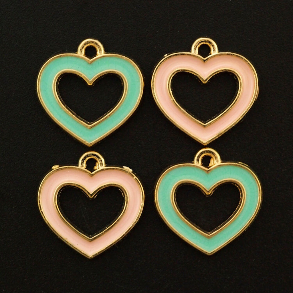 Clearance Sale 8 Pink My Heart Charms - 14mm - 100% Guarantee