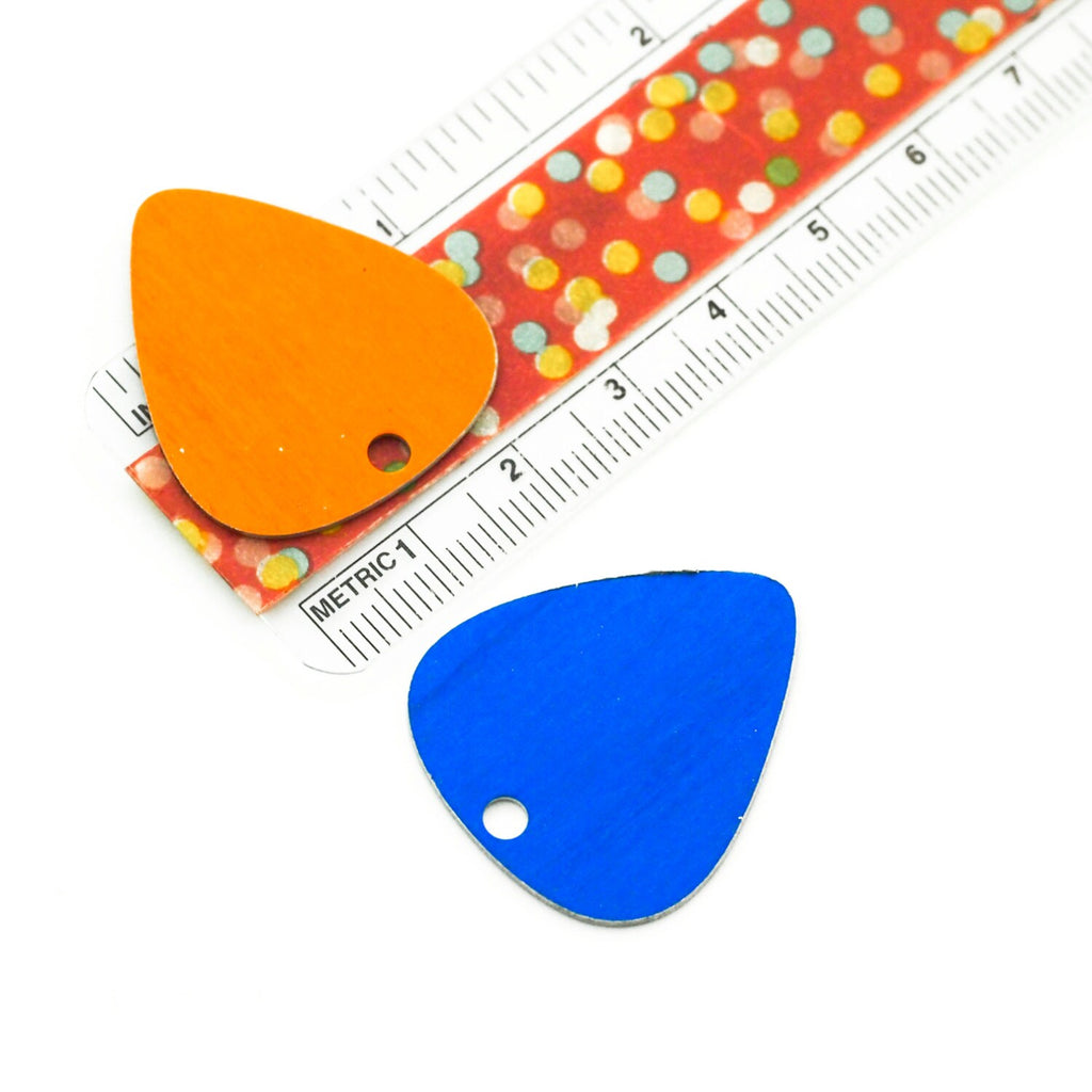 15 Guitar Pick Economical Aluminum Stamping Blanks - 30mm X 25mm - All Color Mix - 100% Guarantee