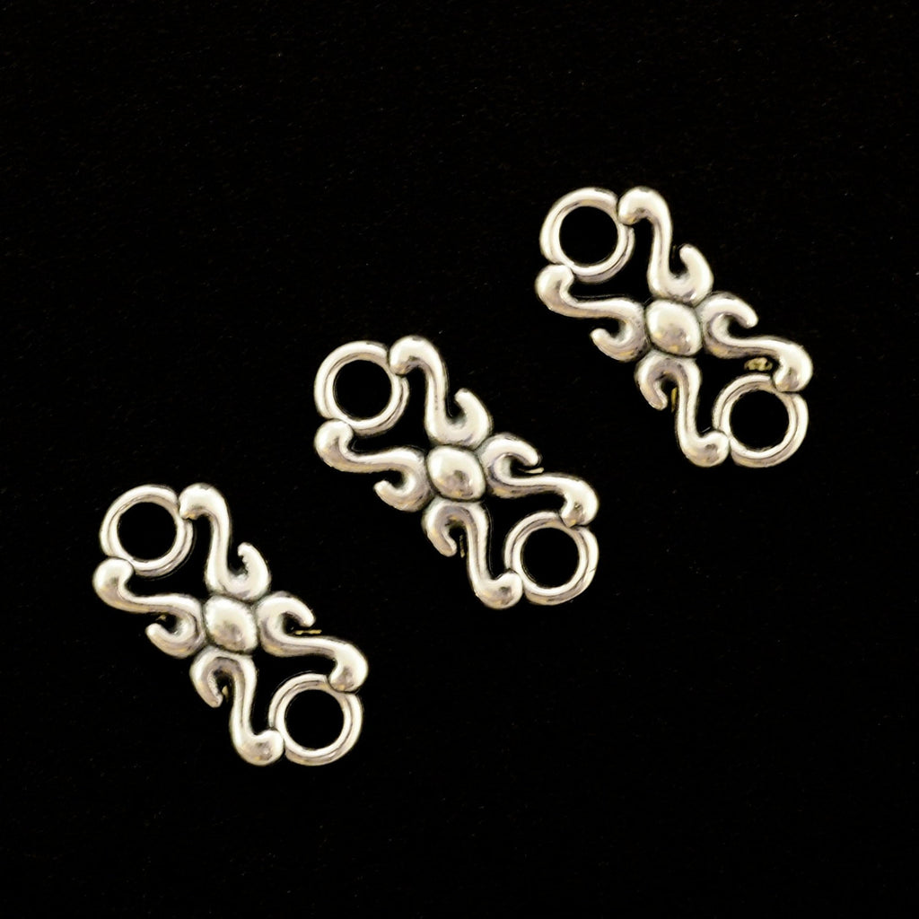 2 Sterling Silver Scroll Links - 11mm X 5mm