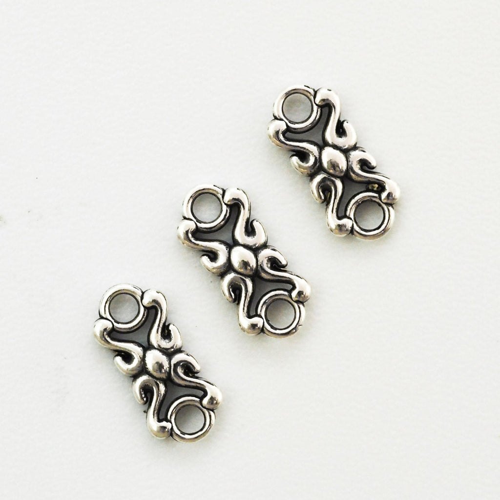 2 Sterling Silver Scroll Links - 11mm X 5mm