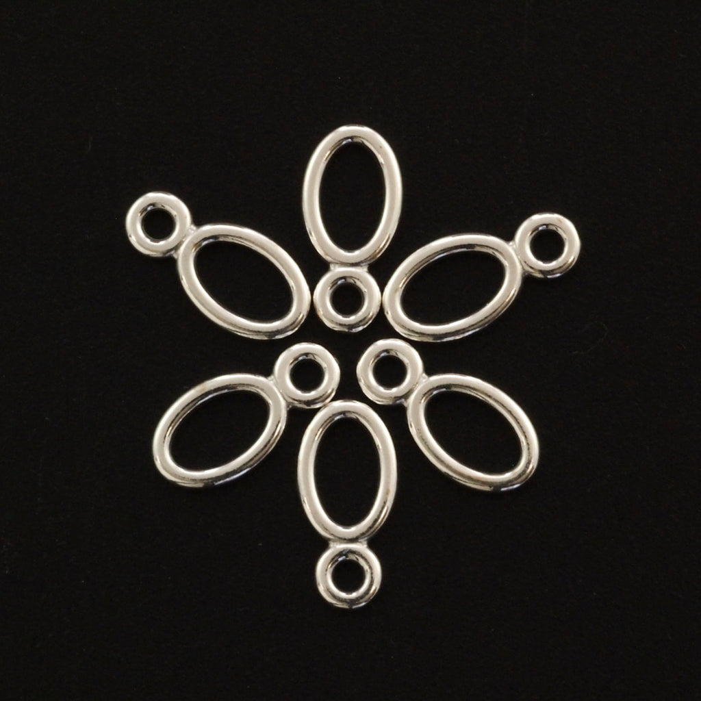 10 Sterling Silver Oval Drops, Links, Charms - 10mm X 5mm in Shiney, Antique or Black Finish