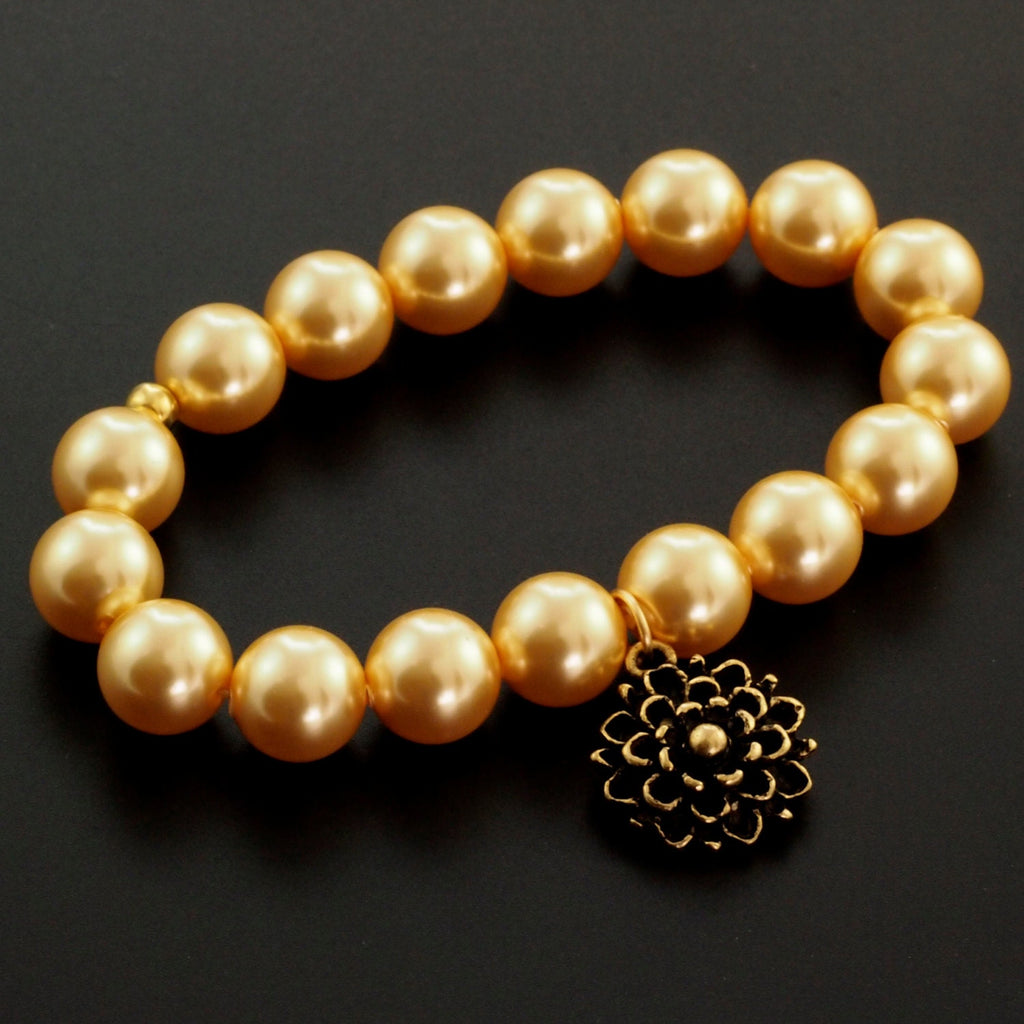 10 - 10mm Bright Gold Swarovski Pearls