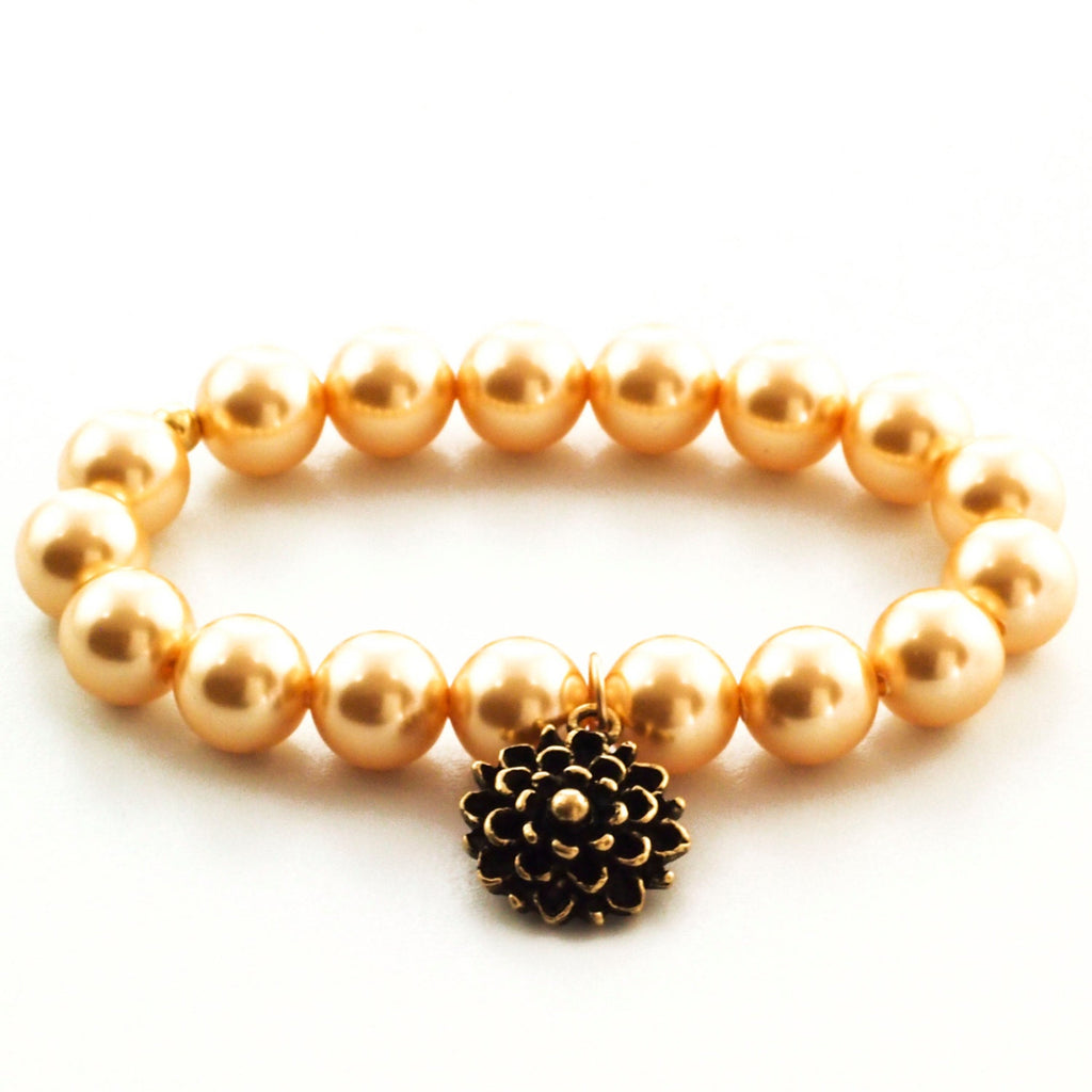10 - 10mm Bright Gold Swarovski Pearls